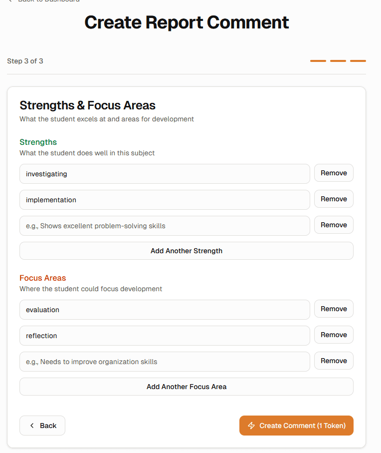 Add strengths and focus screen of NSW School Reports